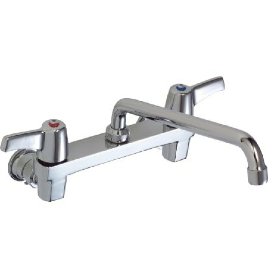 * Bridge Faucet | Brand New Delta Double Handle 1.5Gpm Ceramic Disc Wallmount Faucet Less Integral Stops With Lever Blade Handles And 11 Tubular Swing Spout From The Commercial Series