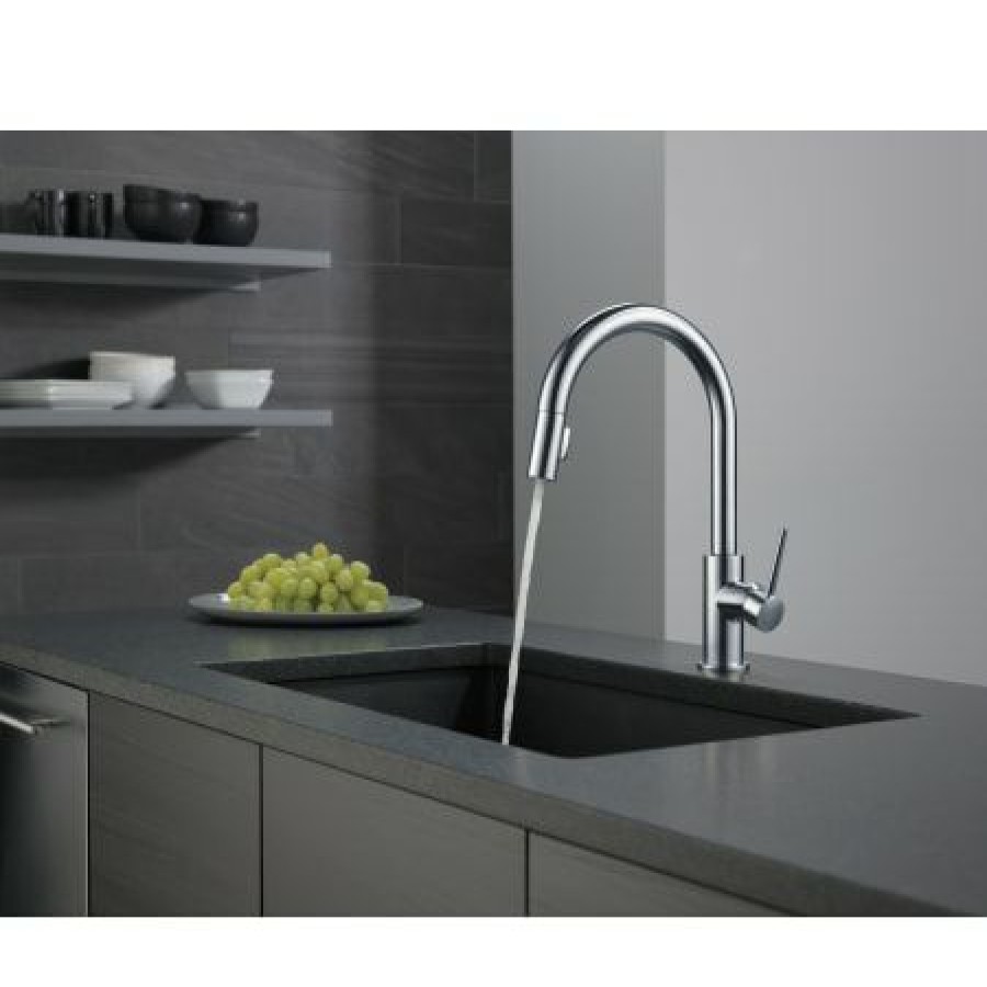 * Pullout Spray | Best Sale Delta Trinsic 1.8 Gpm Single Hole Pull Down Kitchen Faucet With Limited Swivel