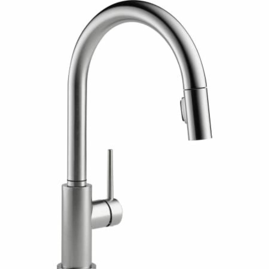 * Pullout Spray | Promo Delta Trinsic Pull-Down Kitchen Faucet With On/Off Touch Activation, Magnetic Docking Spray Head Includes Lifetime Warranty (5 Year On Electronic Parts)