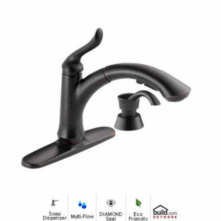 * Pullout Spray | Best Deal Delta Linden Pull-Out Kitchen Faucet With Temporary Flow Increase And Soap/Lotion Dispenser Includes Lifetime Warranty