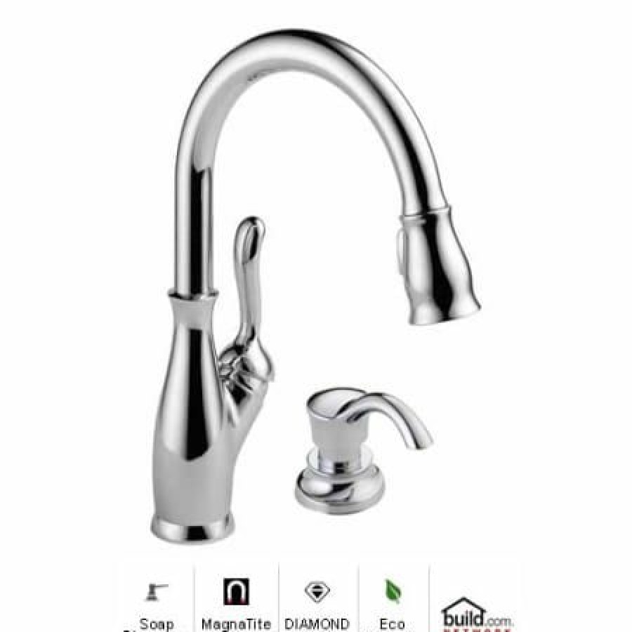 * Pullout Spray | Cheapest Delta Leland Pull-Down Kitchen Faucet With Magnetic Docking Spray Head And Soap/Lotion Dispenser Includes Lifetime Warranty