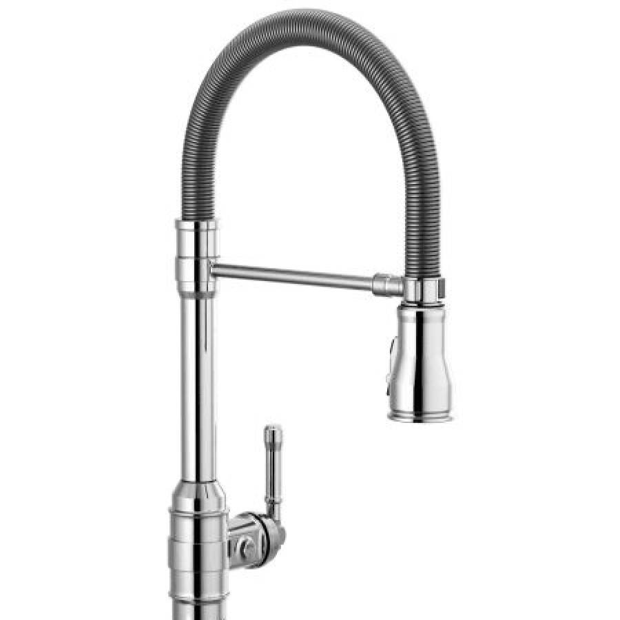 * Pullout Spray | Budget Delta Broderick Pro 1.8 Gpm Single Hole Pre-Rinse Pull Down Kitchen Faucet