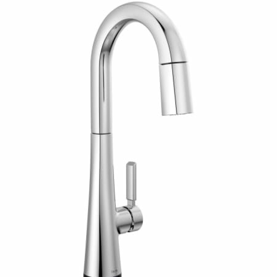 * Pullout Spray | Flash Sale Delta Monrovia 1.8 Gpm Deck Mounted Pull Down Bar Faucet With Diamond Seal, Touch-Clean, Magnatite, And Touch2O Technologies