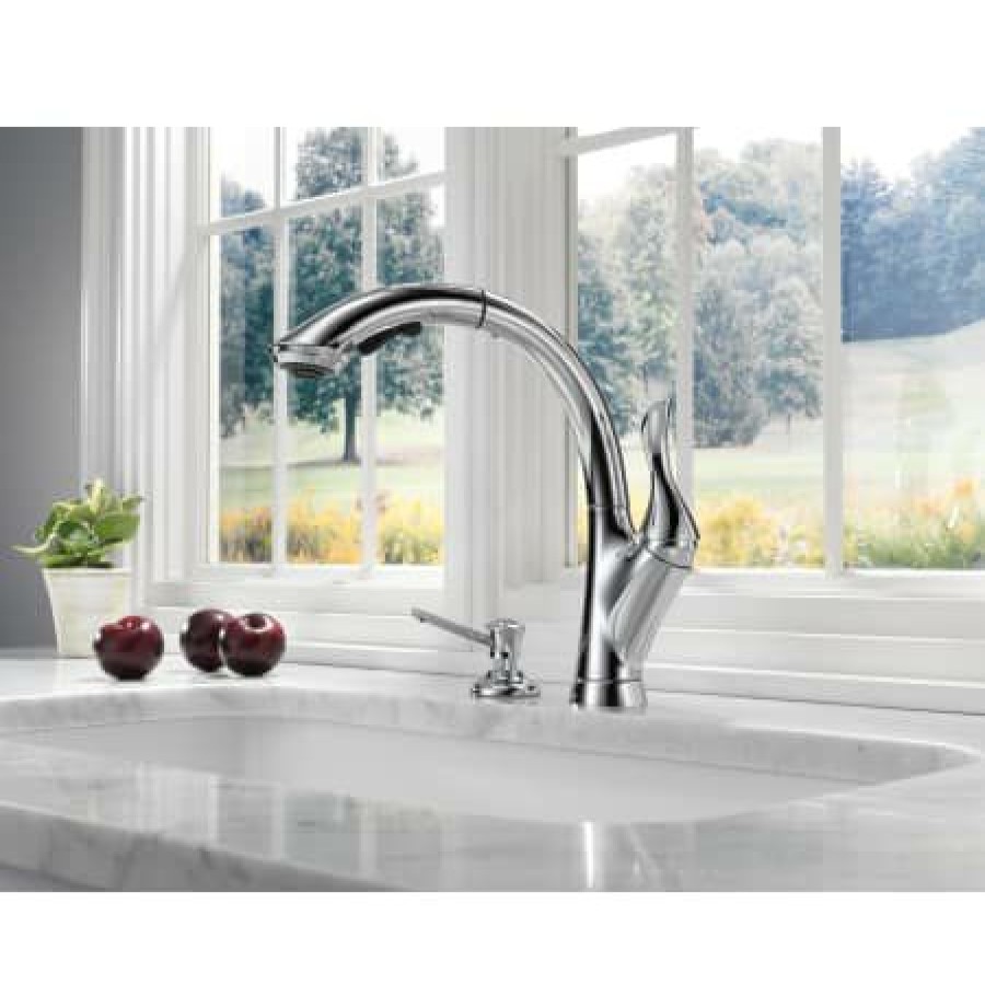 * Pullout Spray | Flash Sale Delta Linden Pull-Out Kitchen Faucet With Temporary Flow Increase And Optional Base Plate Includes Lifetime Warranty