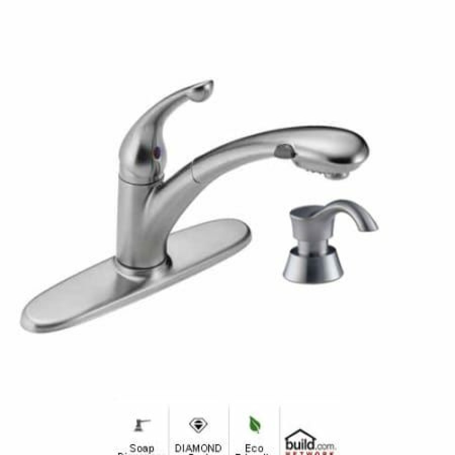 * Pullout Spray | Best Sale Delta Signature Pull-Out Kitchen Faucet With Soap/Lotion Dispenser Includes Lifetime Warranty