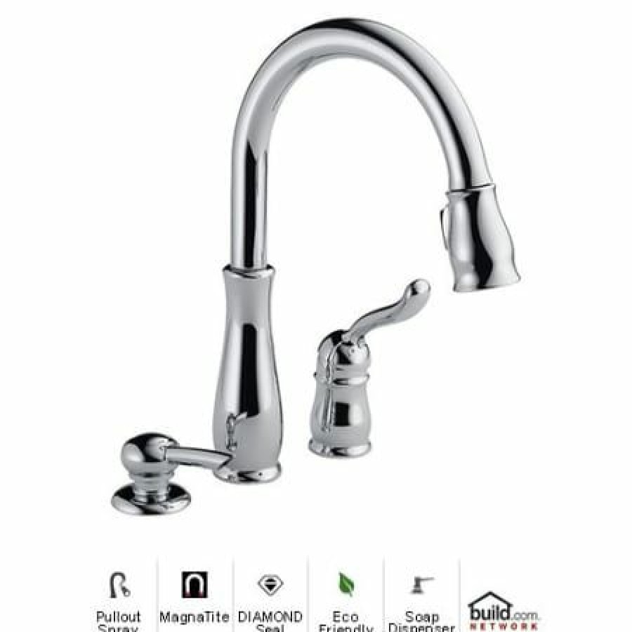 * Pullout Spray | Outlet Delta Leland Pull-Down Kitchen Faucet With Magnetic Docking Spray Head And Soap/Lotion Dispenser Water Efficient Includes Lifetime Warranty