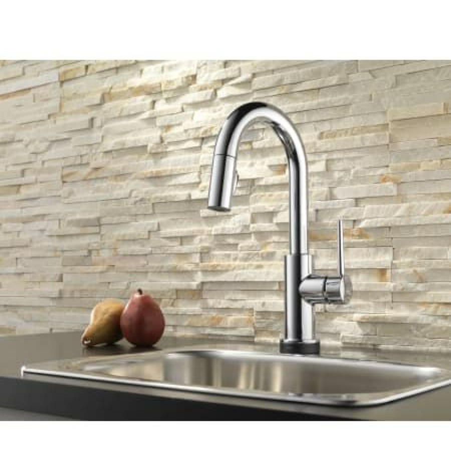 * Pullout Spray | Hot Sale Delta Trinsic Pull-Down Bar/Prep Faucet With On/Off Touch Activation, Magnetic Docking Spray Head, And Optional Base Plate Includes Lifetime Warranty (5 Year On Electronic Parts)