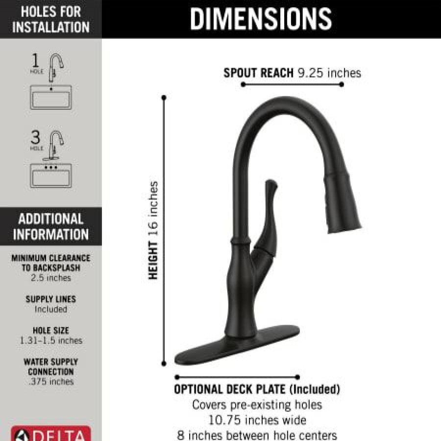 * Pullout Spray | Brand New Delta Ophelia 1.8 Gpm Single Hole Pull Down Kitchen Faucet Includes Escutcheon