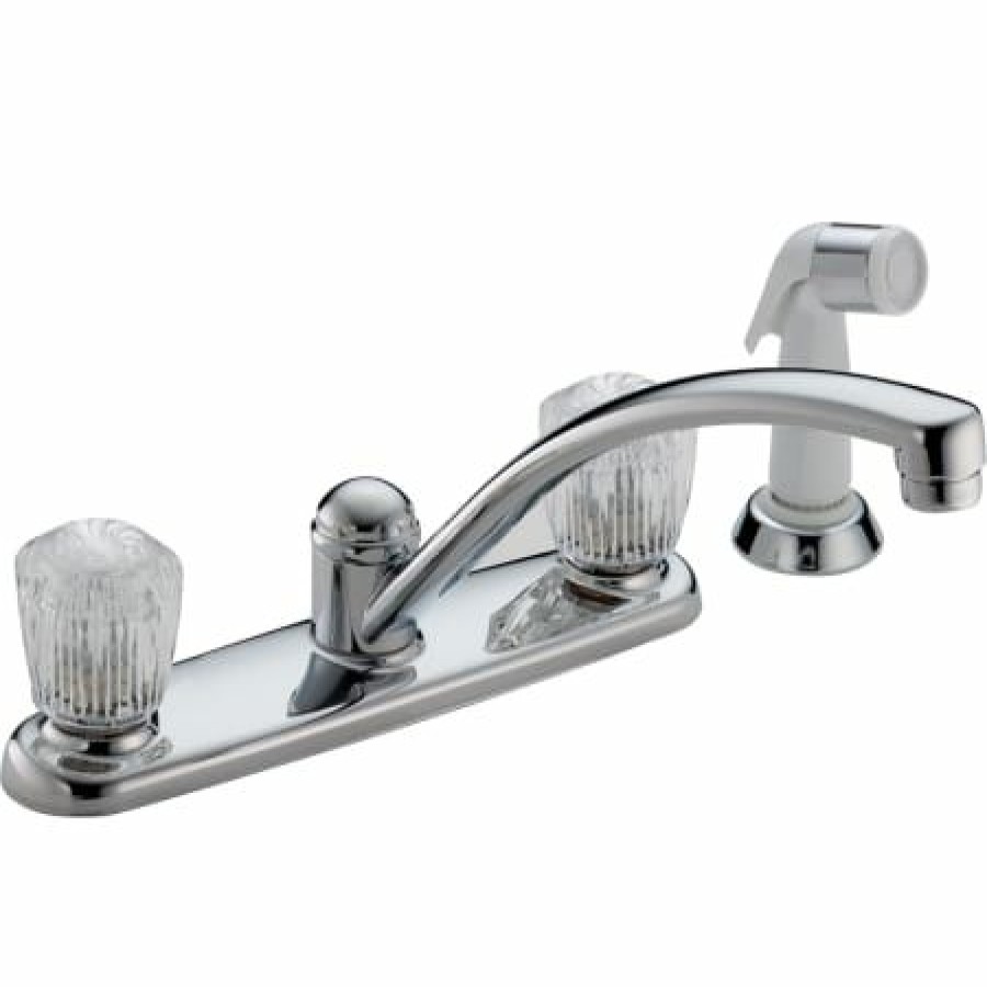 * Sidespray Included | Outlet Delta Classic Kitchen Faucet With Side Spray Includes Lifetime Warranty