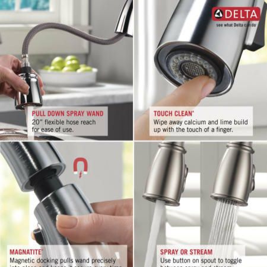 * Pullout Spray | Coupon Delta Essa Pull-Down Bar/Prep Faucet With Magnetic Docking Spray Head Includes Lifetime Warranty