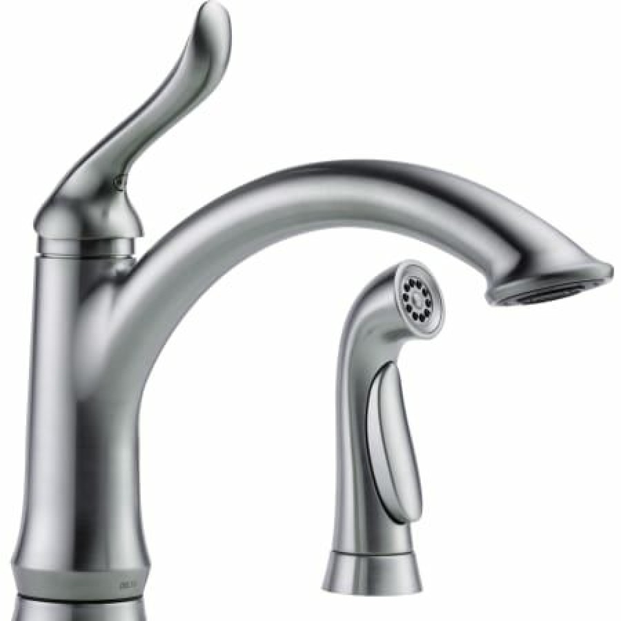 * Sidespray Included | Flash Sale Delta Linden Kitchen Faucet With Side Spray And Optional Base Plate Includes Lifetime Warranty