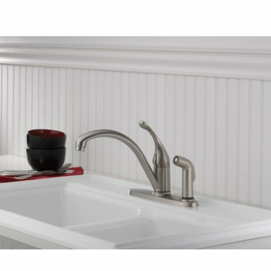 * Sidespray Included | Discount Delta Collins Kitchen Faucet With Side Spray Includes Lifetime Warranty