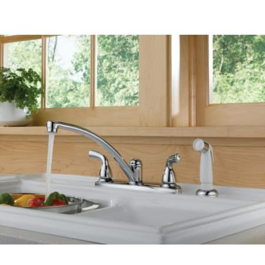 * Sidespray Included | Brand New Delta Foundations Kitchen Faucet With Side Spray Includes Lifetime Warranty