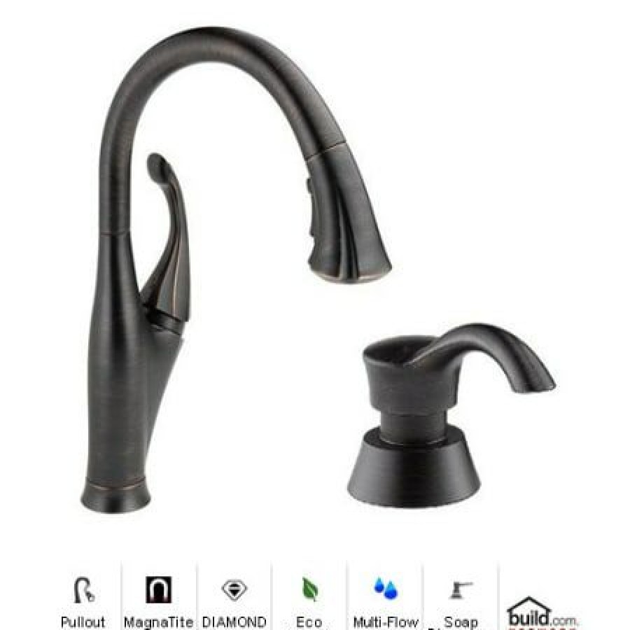 * Pullout Spray | Top 10 Delta Addison Pull-Down Kitchen Faucet With Magnetic Docking Spray Head And Soap/Lotion Dispenser Includes Lifetime Warranty