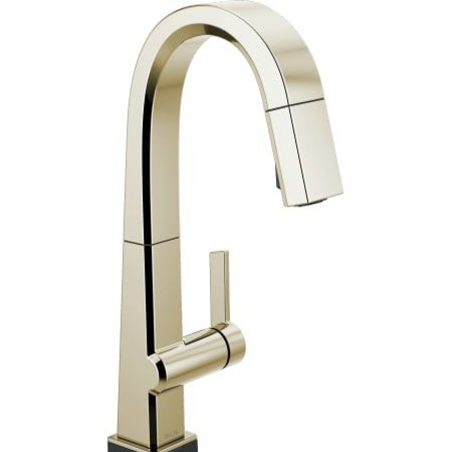 * Pullout Spray | Best Sale Delta Pivotal 1.8 Gpm Single Hole Pull Down Bar Faucet With On/Off Touch Activation, Magnetic Docking Spray Head Includes Lifetime Warranty (5 Year On Electronic Parts)