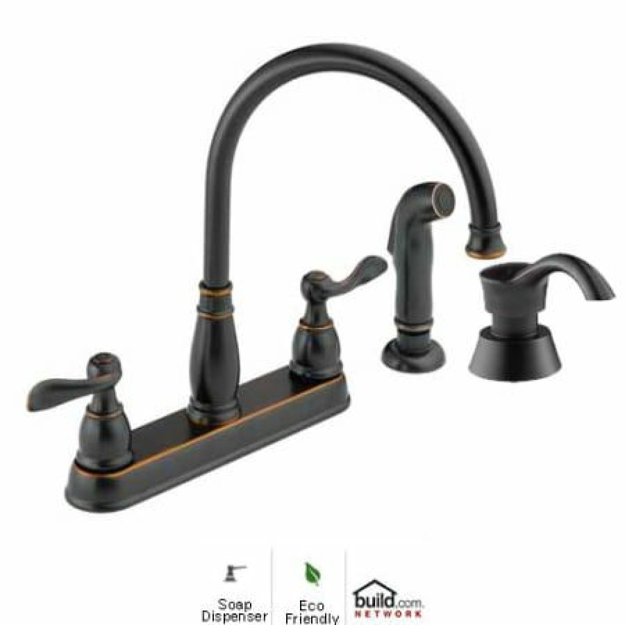 * Sidespray Included | Deals Delta Windemere Kitchen Faucet With Side Spray And Soap/Lotion Dispenser Includes Lifetime Warranty