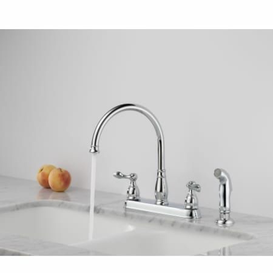 * Sidespray Included | Deals Delta Windemere Kitchen Faucet With Side Spray And Soap/Lotion Dispenser Includes Lifetime Warranty