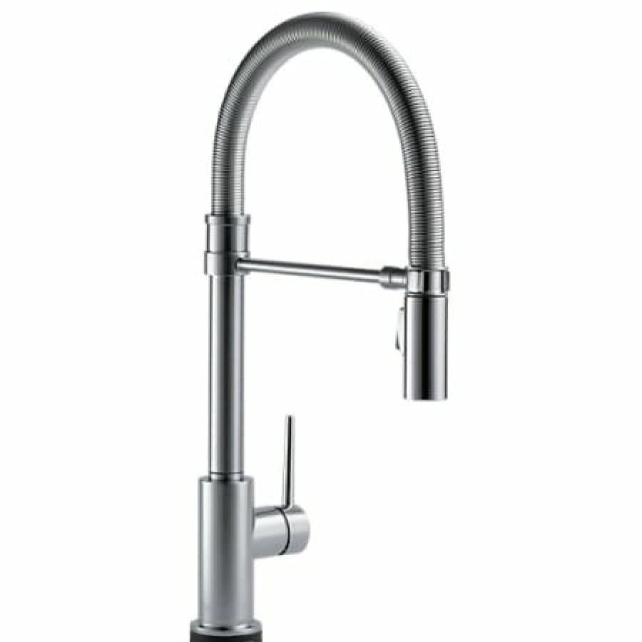 * Pullout Spray | Cheap Delta Trinsic Pro Pre-Rinse Pull-Down Kitchen Faucet With On/Off Touch Activation, Magnetic Docking Spray Head Limited Lifetime Warranty (5 Year On Electronic Parts)