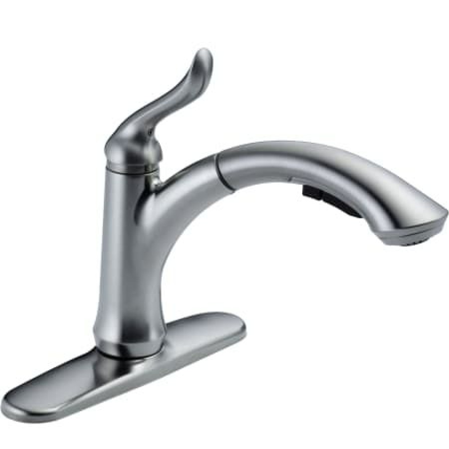 * Pullout Spray | Best Sale Delta Linden Pull-Out Kitchen Faucet With Temporary Flow Increase & Optional Base Plate Includes Lifetime Warranty