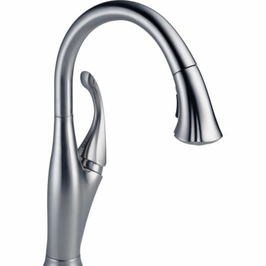 * Pullout Spray | Best Pirce Delta Addison Pull-Down Kitchen Faucet With Magnetic Docking Spray Head, Shieldspray, And Optional Base Plate Includes Lifetime Warranty