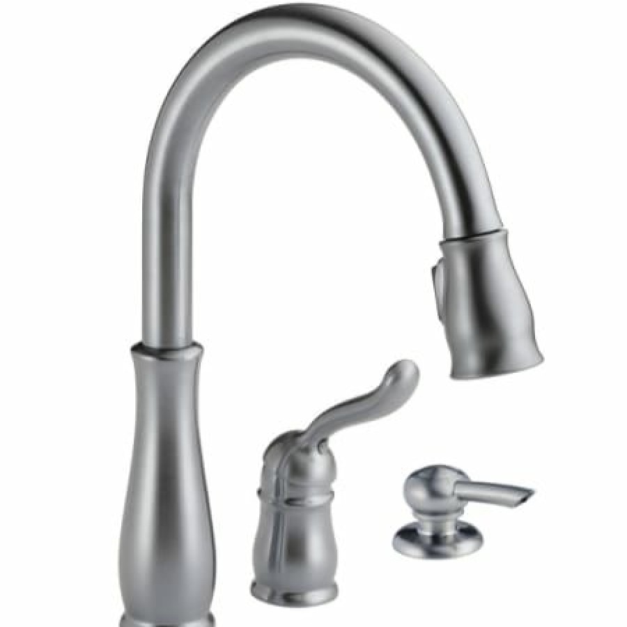 * Pullout Spray | Outlet Delta Leland Pull-Down Kitchen Faucet With Magnetic Docking Spray Head And Soap/Lotion Dispenser Includes Lifetime Warranty