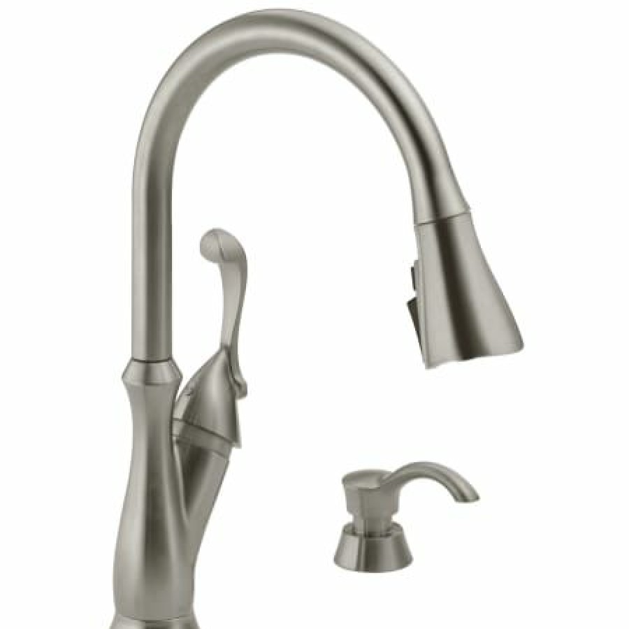 * Pullout Spray | Best Deal Delta Arabella 1.8 Gpm Single Hole Pull Down Kitchen Faucet Includes Soap Dispenser And Escutcheon