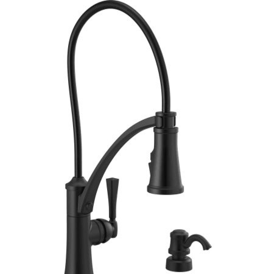 * Pullout Spray | Best Pirce Delta Foundry 1.8 Gpm Single Hole Pre-Rinse Pull Down Kitchen Faucet Includes Soap Dispenser And Escutcheon