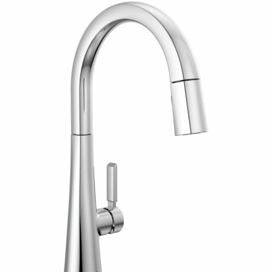 * Pullout Spray | Budget Delta Monrovia 1.8 Gpm Deck Mounted Pull Down Kitchen Faucet With Diamond Seal, Touch-Clean, And Magnatite Technologies