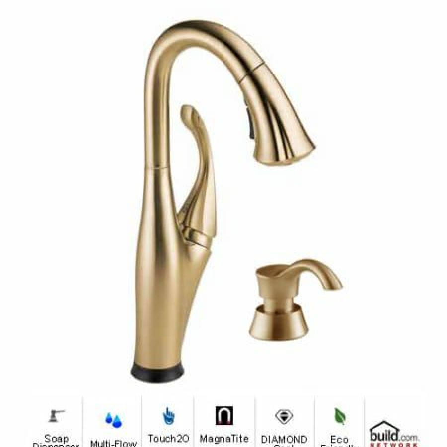 * Pullout Spray | Brand New Delta Addison Pull-Down Bar/Prep Faucet With On/Off Touch Activation, Magnetic Docking Spray Head, And Soap/Lotion Dispenser Includes Lifetime Warranty (5 Year On Electronic Parts)