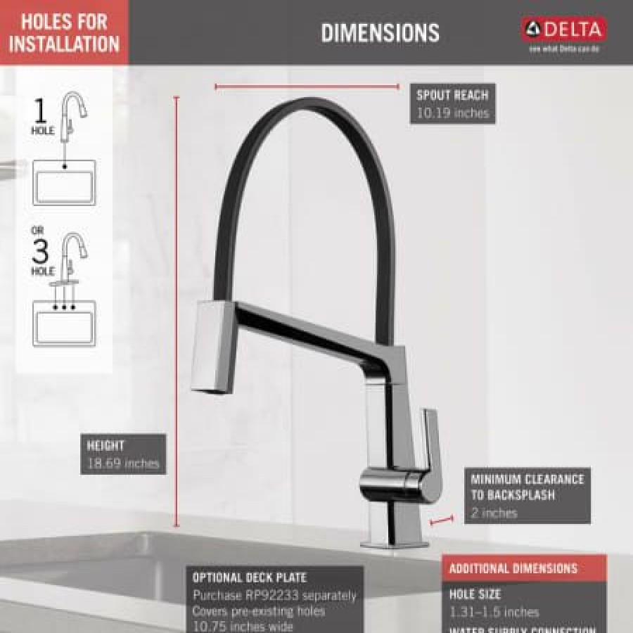 * Pullout Spray | Flash Sale Delta Pivotal Pull-Down Kitchen Faucet With Exposed Hose And Magnetic Docking Spray Head Limited Lifetime Warranty